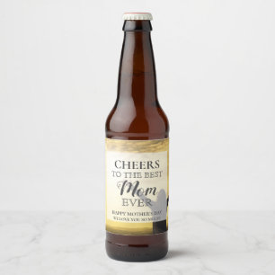 Mother's Day Cheers Photo Beer Bottle Label