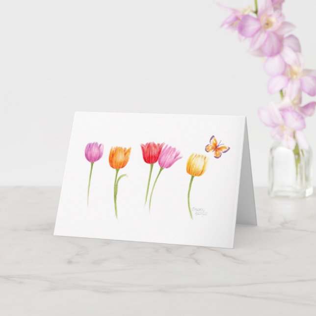 Mother's Day Christian Colourful Tulips Card (Orchid)