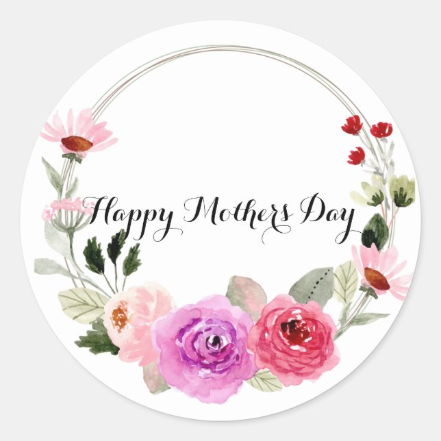 Mothers day Circle sticker (Front)
