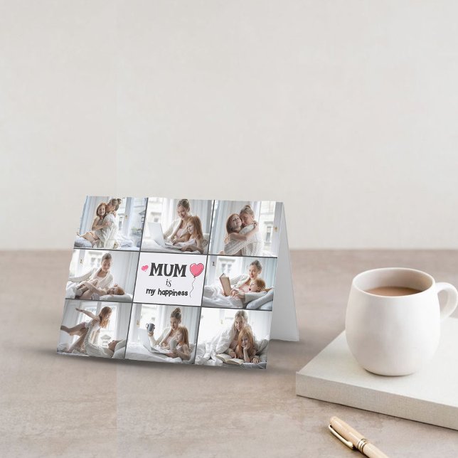 Mother's Day Collage Photo Folded Holiday Card (Creator Uploaded)