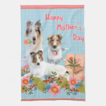 Mother's Day Collies and flowers