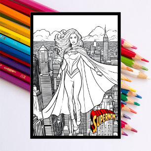 Mother's Day Colouring From Kids Superhero Card