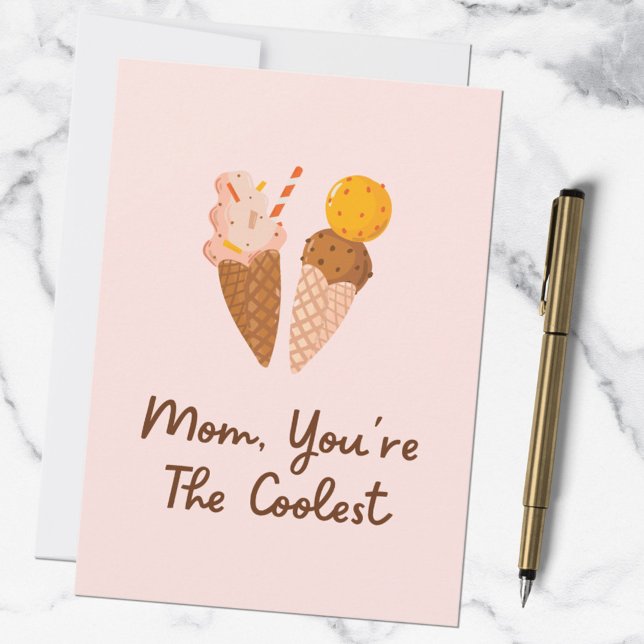 Mothers Day Coolest Mum Funny Quote Card (In situ)