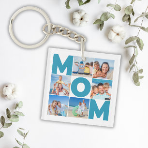 Mother's Day Custom 6 Photo Collage Mum Key Ring