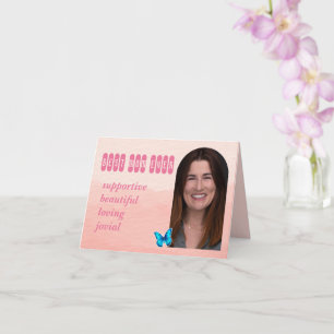 Mother's Day Custom Photo and Words Pink Card