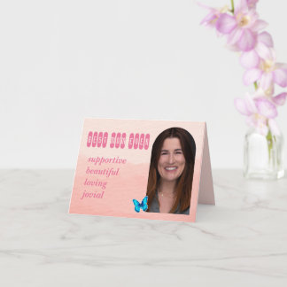 Mother's Day Custom Photo and Words Pink Card