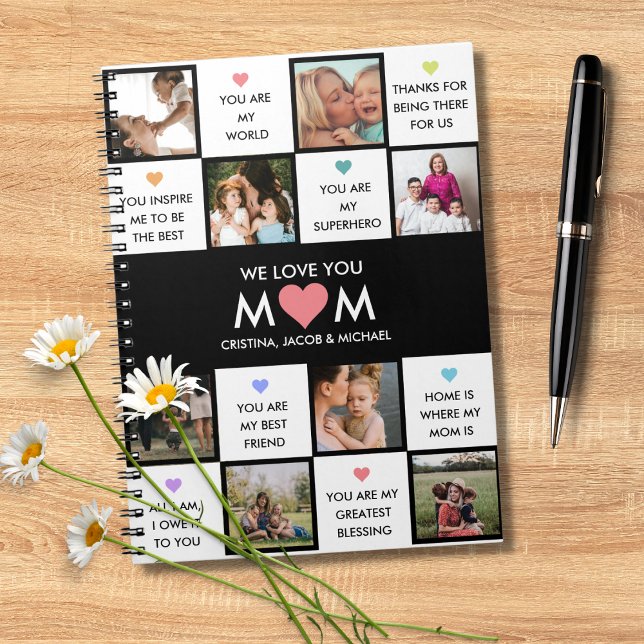 Mothers Day Custom Photo Collage With Mom Quotes Notebook (Creator Uploaded)