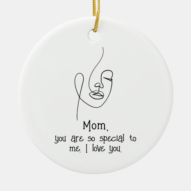 Mothers Day, custom quote keepsake Ceramic Tree Decoration (Front)