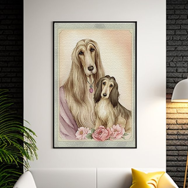 Mothers day Cute Afghan Hound Dog Mom Poster (Creator Uploaded)