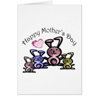 Mother's Day Cute Bunnies Card