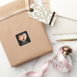 mothers day cute heart photo square sticker