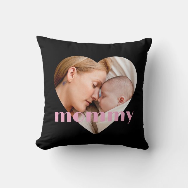 mothers day  cute heart photo Throw Pillow (Front)