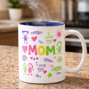 Mother's Day Cute Kid's Doodle Coffee Mug