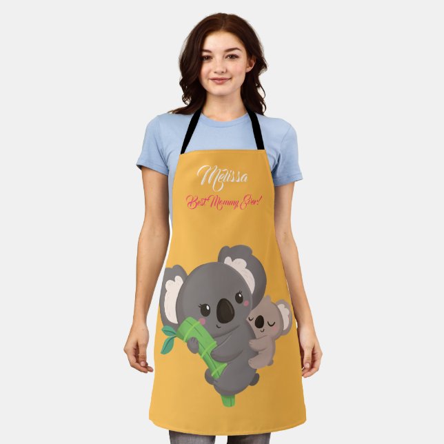 Mother's Day Cute Koalas.  Apron (Worn)