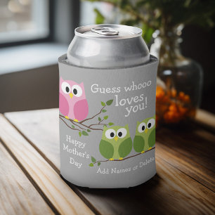Mothers Day - Cute Owls - Whooo loves you Can Cooler