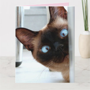 MOTHER'S DAY CUTE PEEKING CAT GREETING CARD