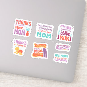 MOTHER'S DAY CUTE QUOTE STICKER SET