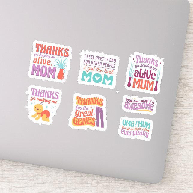 MOTHER'S DAY CUTE QUOTE STICKER SET (Detail)