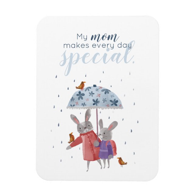 Mother's Day Cute Rabbits Magnet (Vertical)