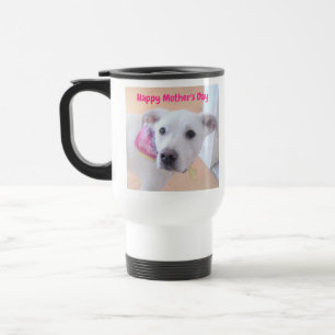 Mother's Day Cute White Puppy Dog With Sweet Face Travel Mug