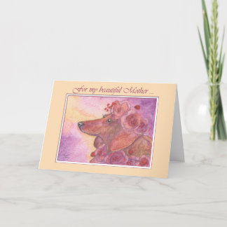 Mother's Day, dachshund dog & roses card