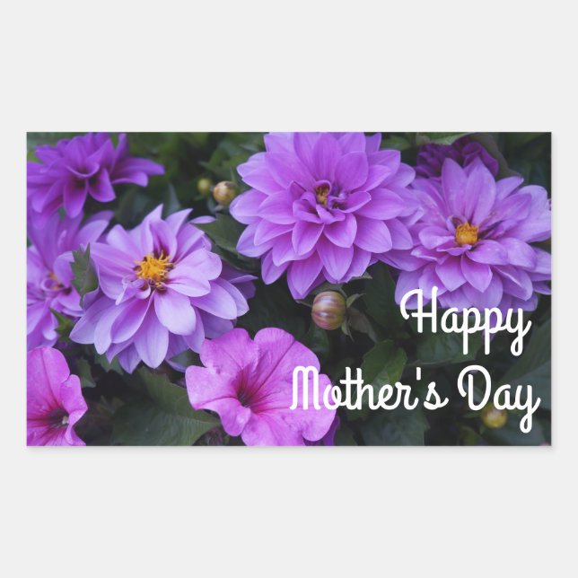 Mother's Day Dahlia Lilac and Petunia Stickers (Front)