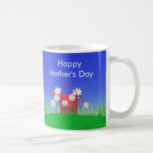 Mothers Day Daisies and Watering Can Coffee Mug