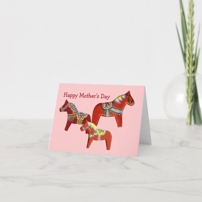 Mother's Day Dala Horses Card (Front)