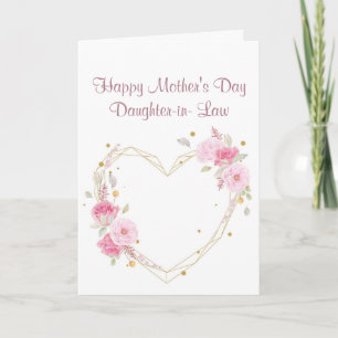 Mother's Day Daughter in Law Flower Heart Card