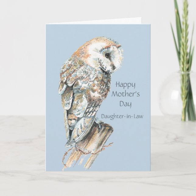 Mother's Day Daughter-in-Law  Humour Barn Owl Bird Card (Front)