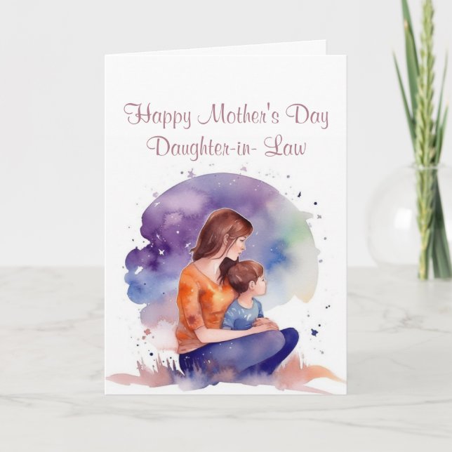 Mother's Day Daughter in Law Watercolor Card (Front)