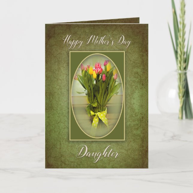 MOTHER'S DAY - Daughter - Tulips in Vase Card (Front)
