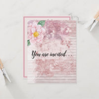 Mother's Day Distressed Vintage Pink Green Flowers