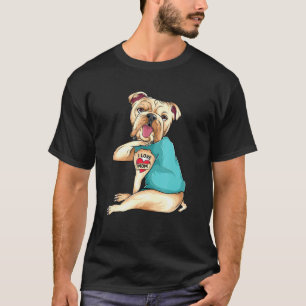 Mothers Day Dog English Bulldog I Love Mum Tattoo T-Shirt