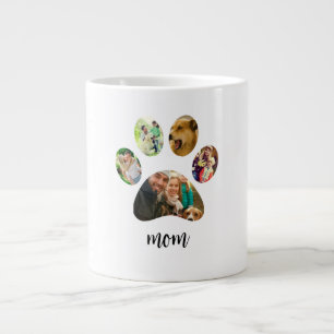 Mothers Day Dog mum 5 Paw Print Photo Collage Large Coffee Mug