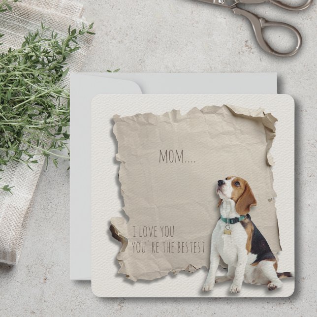 Mothers Day Dog Mum Custom Beagle Card (Mothers Day is a great time to show mom how special she is, but any day is a day to say I love you!)