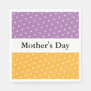Mother's Day Dotted Purple Orange White Stripes Napkin