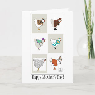 Mother's Day dressed-up hens card