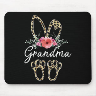 Mother's Day Easter For Grandma Leopard Bunny Flor Mouse Mat