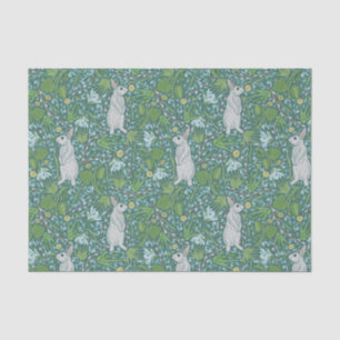 Mother's Day Easter White Bunny in Spring Garden Tissue Paper