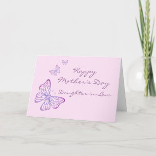 Mother's Day Elegant Garden Butterflies Pink Card