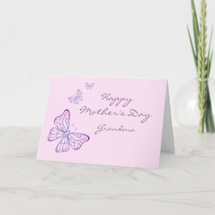 Mother's Day Elegant Garden Butterflies Pink Card