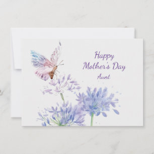 Mother's Day Elegant Garden Butterfy Aunt Card