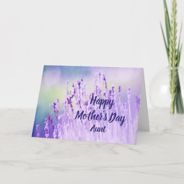 Mother's Day Elegant Garden Lavender Flowers Card (Front)