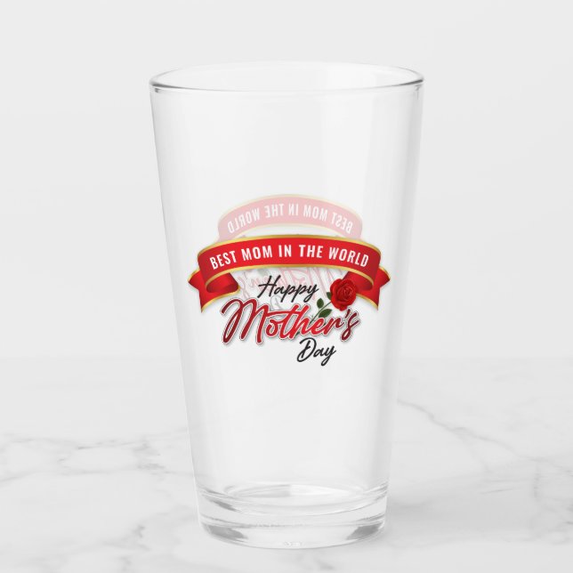 Mothers Day Elegant Glass Cup (Front)