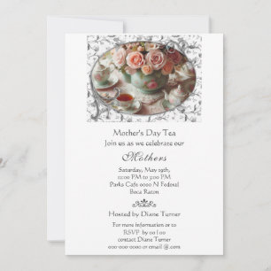 Mother's Day Elegant Tea Party  Invitation