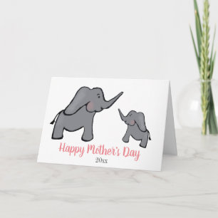 Mother's Day elephant mother & child card