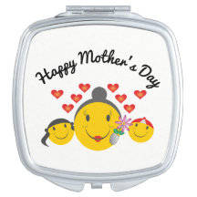 Mother's Day Emoji's Compact Mirror