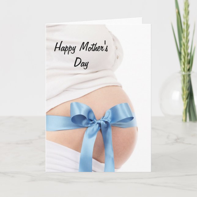 Mother's Day Expectant Mother Baby Boy Card (Front)