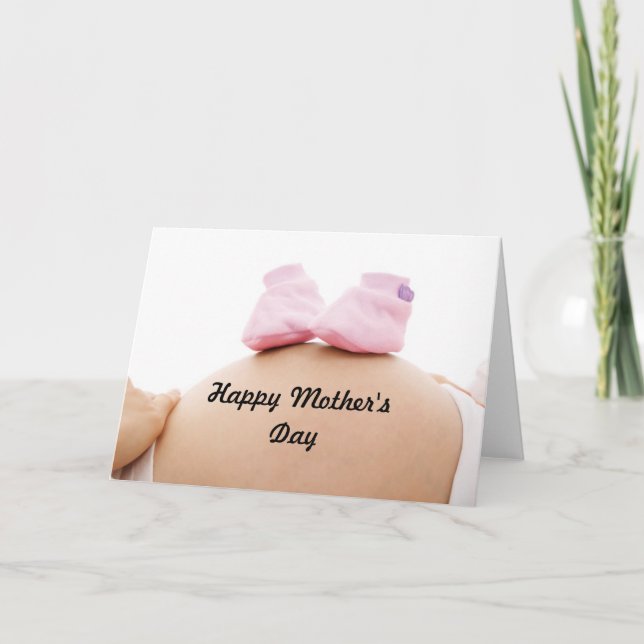 Mother's Day Expectant Mother Baby Girl Card (Front)